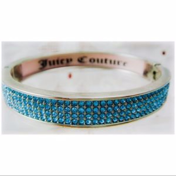JUICY COUTURE Blue Crystal Silver Bangle Bracelet - Picture 2 of 3
